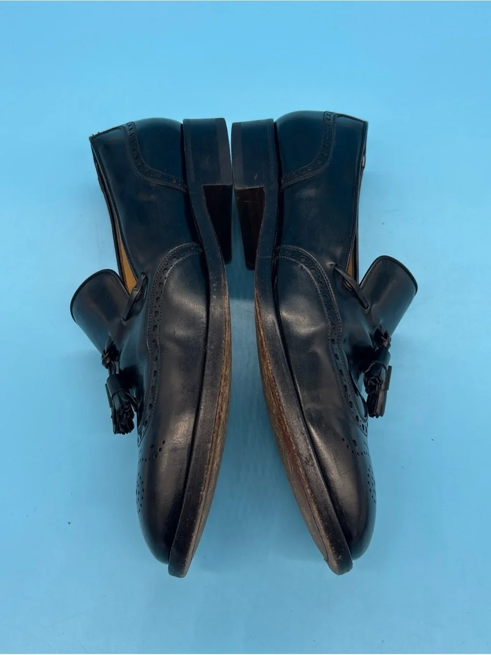 Yanko Black Tassel Loafers Black Size 8EE